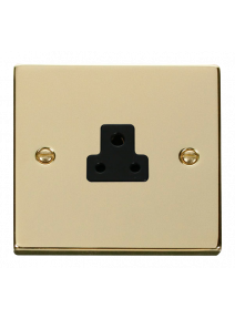 2A Round Pin Polished Brass Socket (VPBR039BK)