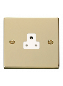 2A Round Pin Polished Brass Socket (VPBR039WH)