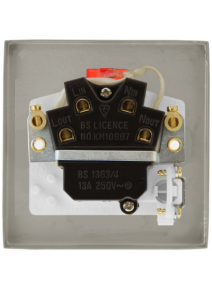 13A Polished Brass Fused Spur Unit Switched &amp; Flex Outlet with Neon (VPBR052BK)