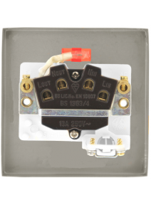 13A Polished Brass Fused Spur Unit Flex Outlet with Neon (VPBR053WH)