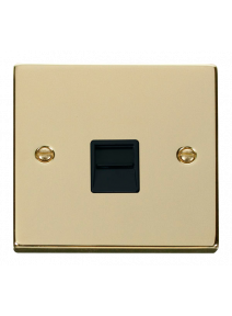 Single Polished Brass Master Telephone Socket (VPBR120BK)