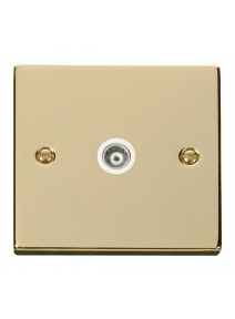 Single Polished Brass Isolated Co-Axial Socket (VPBR158WH)