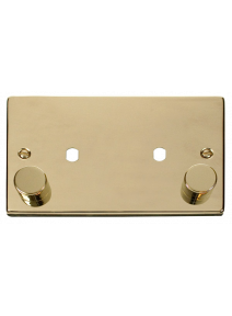 Polished Brass Dimmer Mounting Double Plate 1630W Maximum 2 Gang (VPBR186)