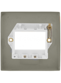1 Gang Triple Aperture Polished Brass Grid Switch Front Plate (VPBR403BK)