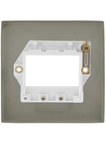 1 Gang Triple Aperture Polished Brass Grid Switch Front Plate (VPBR403WH)