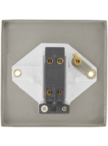 1 Gang Intermediate 10A Polished Brass Plate Switch (VPBR425WH)