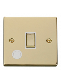 20A Double Pole Polished Brass Ingot Switch &amp; Flex Outlet (VPBR522WH)