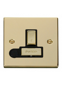 13A Polished Brass Switched Fused Spur Unit with Flex Out (VPBR551BK)