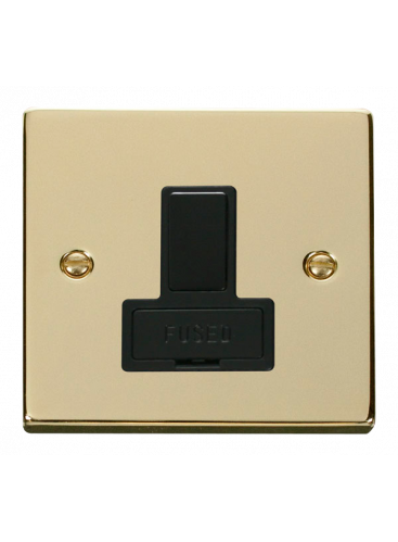 13A Double Pole Polished Brass Switched Fused Connection Unit (VPBR651BK)
