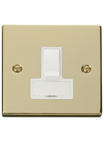 13A Double Pole Polished Brass Switched Fused Connection Unit (VPBR651WH)