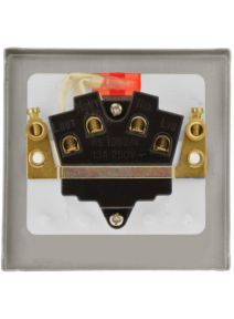 13A Polished Brass Fused Connection Spur Unit (FCU) with Neon (VPBR653BK)