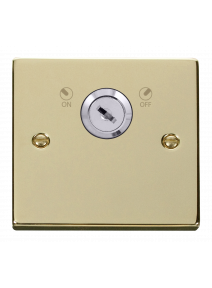 1 Gang Lockable Polished Brass 20A Single Double Pole Plate Switch (VPBR660)