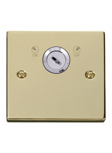 1 Gang Lockable Polished Brass 20A Single Double Pole Plate Switch (VPBR660)