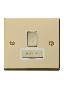 13A Polished Brass Switched Fused Spur Unit (VPBR751WH)