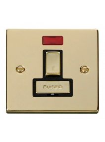 13A Polished Brass Switched Fused Spur Unit with Neon (VPBR752BK)