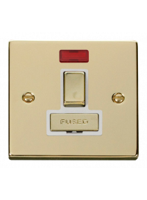 13A Polished Brass Switched Fused Spur Unit with Neon (VPBR752WH)