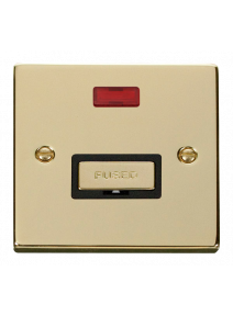 13A Polished Brass Switched Fused Spur Unit with Neon (VPBR753BK)