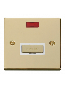 13A Polished Brass Switched Fused Spur Unit with Neon (VPBR753WH)