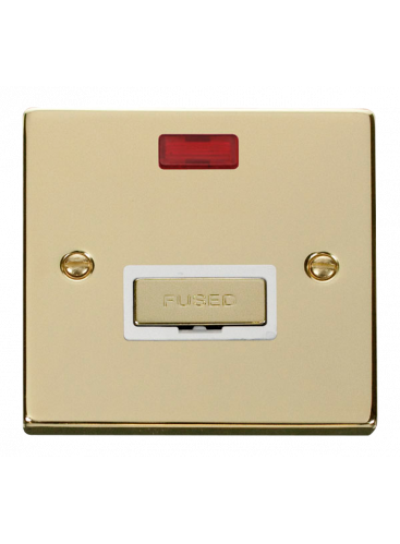 13A Polished Brass Switched Fused Spur Unit with Neon (VPBR753WH)