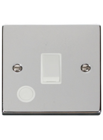 20A Polished Chrome Double Pole Switch with Flex Outlet (VPCH022WH)