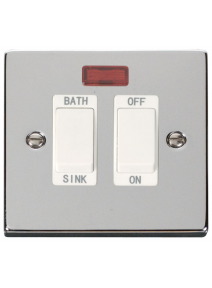 20A Double Pole Polished Chrome Sink/Bath Switch (VPCH024WH)