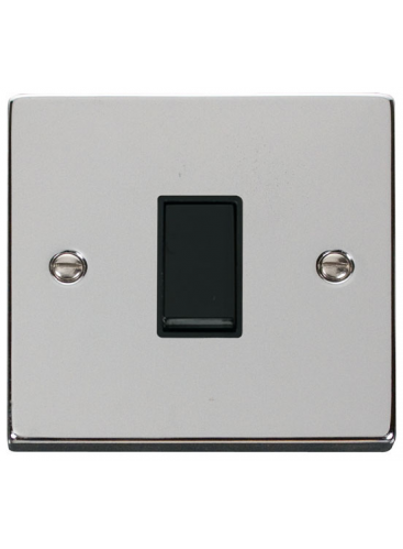 1 Gang Intermediate 10A Polished Chrome Plate Switch (VPCH025BK)