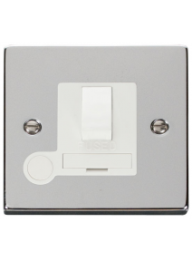 13A Polished Chrome Fused Spur Unit Switched &amp; Flex Outlet (VPCH051WH)