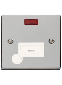 13A Polished Chrome Fused Spur Unit Flex Outlet with Neon (VPCH053WH)