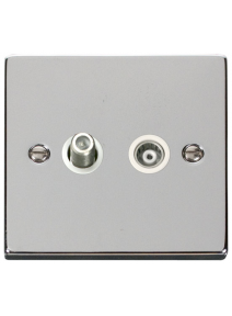 Polished Chrome Isolated Satellite &amp; Co-Axial Socket (VPCH157WH)