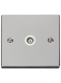 Single Polished Chrome Isolated Co-Axial Socket (VPCH158WH)