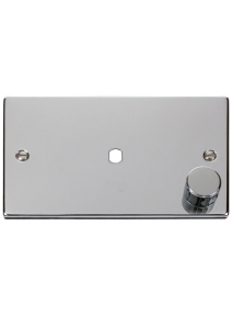 Polished Chrome Dimmer Mounting Double Plate 1000W Maximum 1 Gang (VPCH185)
