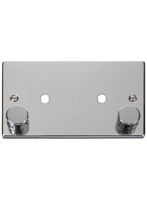 Polished Chrome Dimmer Mounting Double Plate 1630W Maximum 2 Gang (VPCH186)
