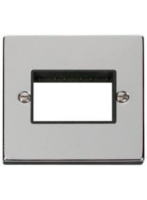 1 Gang Triple Aperture Polished Chrome Grid Switch Front Plate (VPCH403BK)