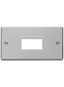 2 Gang 3 Inline Polished Chrome Grid Switch Aperture (VPCH432WH)