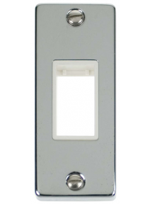 1 Gang Single Polished Chrome Architrave Grid Switch Plate (VPCH471WH)