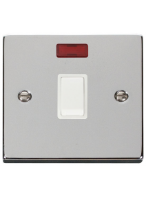 20A Polished Chrome Double Pole Switch with Neon (VPCH623WH)