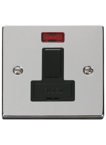 13A Polished Chrome Switched Fused Connection Unit (FCU) with Neon (VPCH652BK)