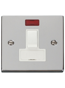 13A Polished Chrome Switched Fused Connection Unit (FCU) with Neon (VPCH652WH)
