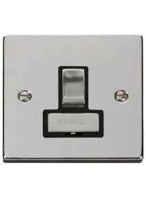 13A Double Pole Polished Chrome Switched Fused Spur Unit (VPCH751BK)