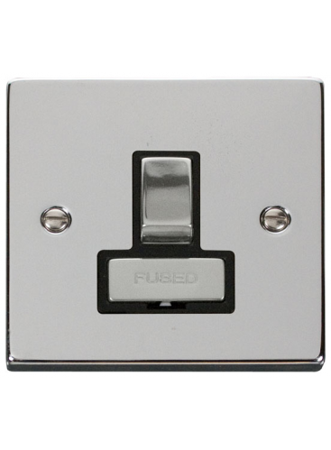 13A Double Pole Polished Chrome Switched Fused Spur Unit (VPCH751BK)