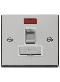 13A Polished Chrome Switched Fused Spur Unit with Neon (VPCH752WH)