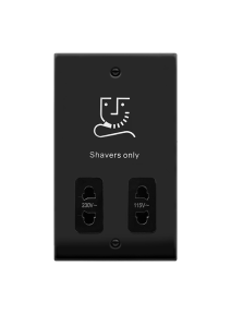 115v/230v Matt Black Dual Voltage Shaver Socket (VPMB100BK)