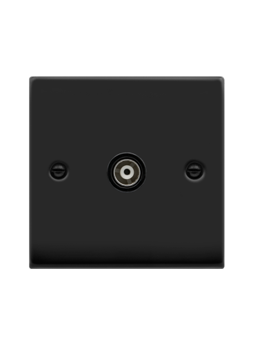 1 Gang Matt Black Isolated Co-Axial TV Outlet (VPMB158BK)