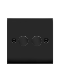 2 Gang Matt Black 100W 2 Way LED Dimmer Switch (VPMB162)
