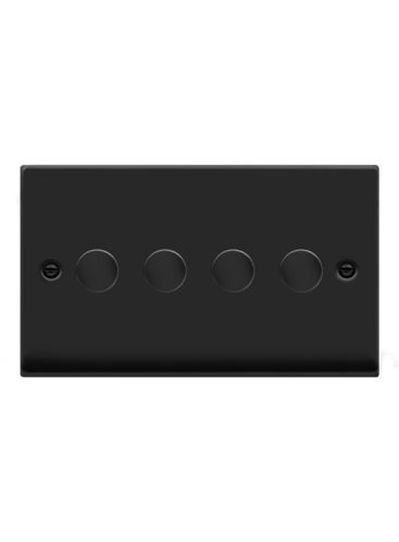 4 Gang Matt Black 100W 2 Way LED Dimmer Switch (VPMB164)