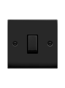 1 Gang 10A Matt Black Intermediate Plate Switch (VPMB425BK)