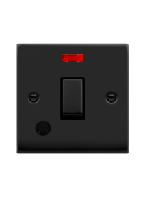 1 Gang Matt Black 20A Double Pole Flex Outlet Plate Switch with Neon (VPMB523BK)