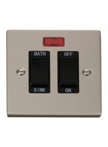 20A Double Pole Pearl Nickel Sink/Bath Switch (VPPN024BK)
