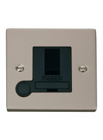 13A Pearl Nickel Fused Spur Unit Switched &amp; Flex Outlet (VPPN051BK)