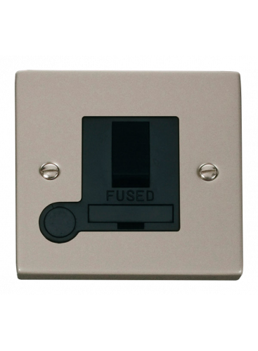 13A Pearl Nickel Fused Spur Unit Switched &amp; Flex Outlet (VPPN051BK)